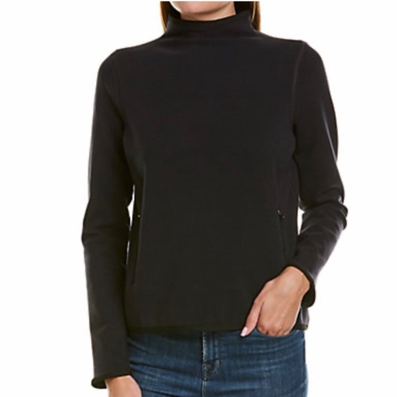 James Perse Black Mock Neck Scuba Knit Pullover Size 1 - Picture 3 of 8